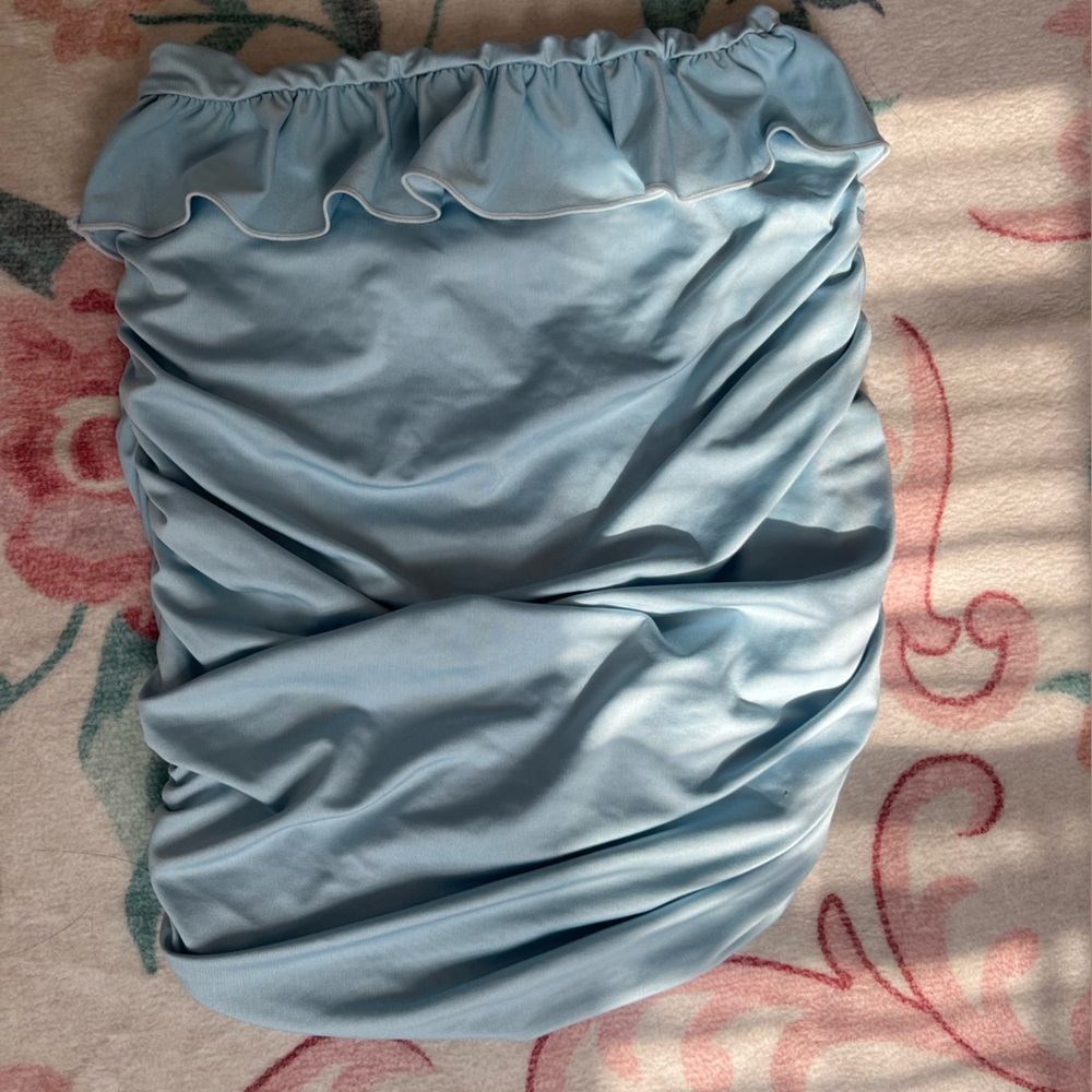 Light Blue Ruffled Skirt